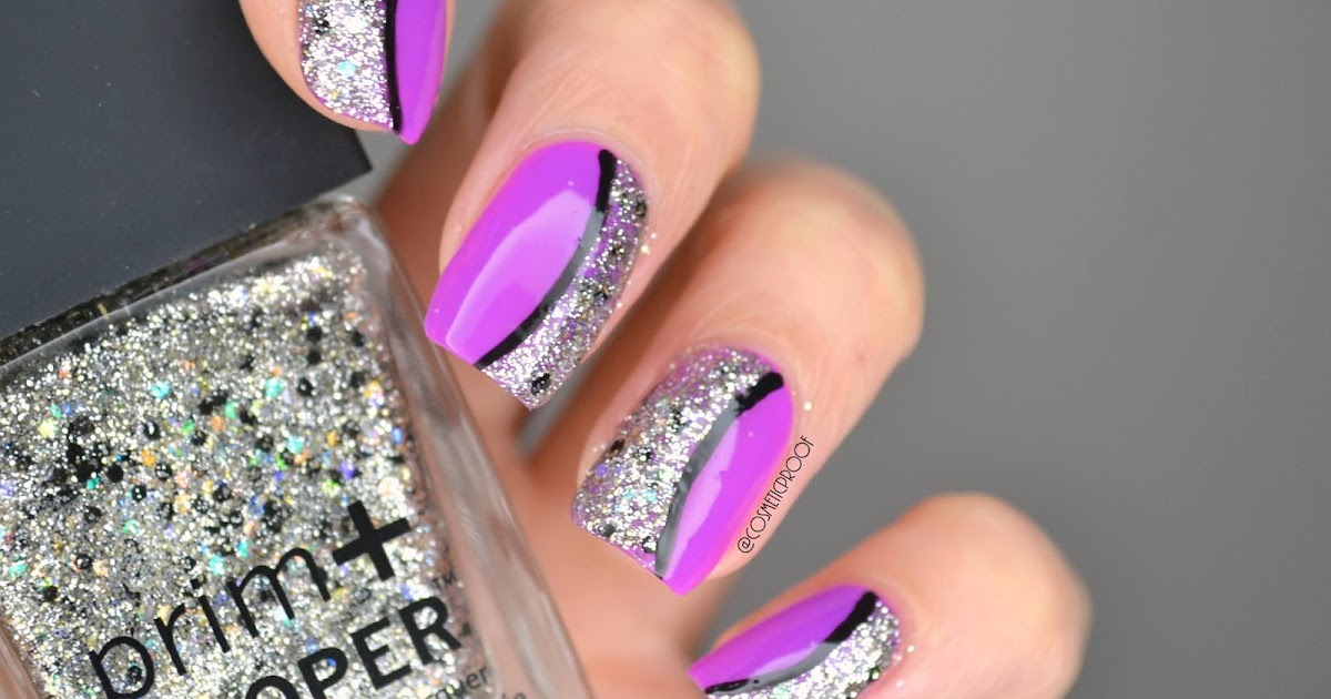 Purple and silver nails online
